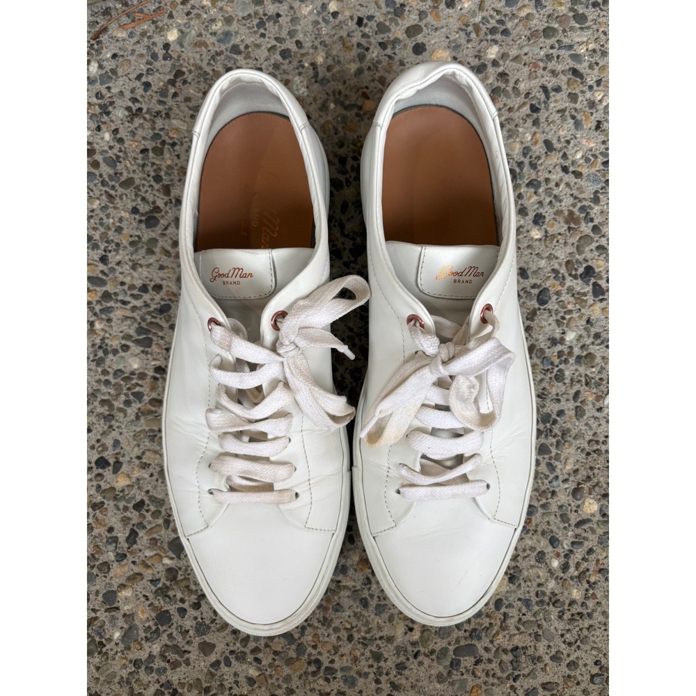 Good Man Brand Edge Sneaker White Leather Low Top Mens 10 Made in Italy - Picture 7 of 10